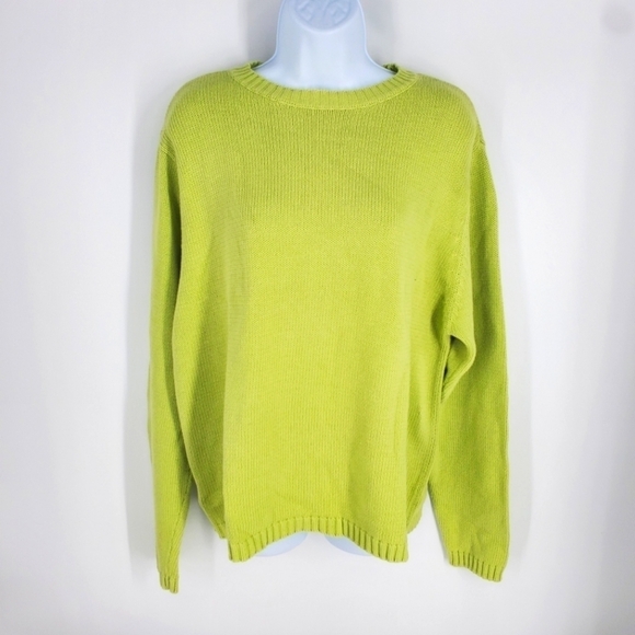 Vintage Essential Elements Sweater Women XL Crew Neck Green - Picture 1 of 7